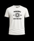 White t-shirt with pickleball design and text on a white background
